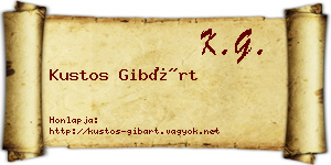 Kustos Gibárt névjegykártya